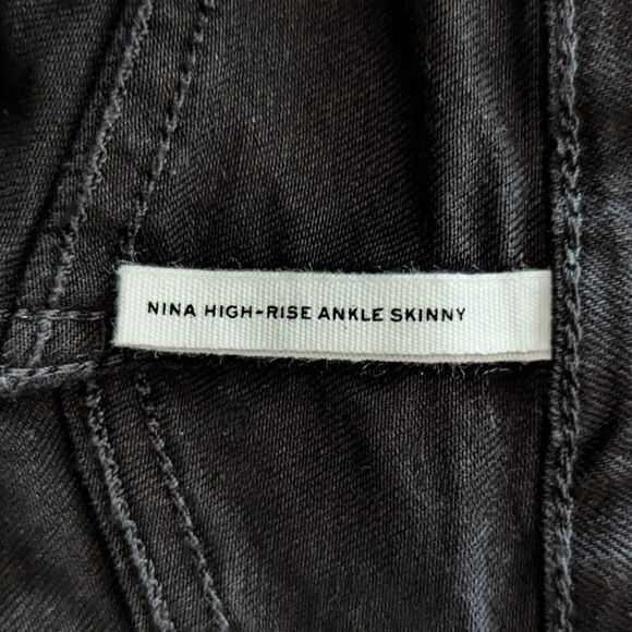 Rag & Bone Nina High-Rise Jeans Womens 24 Ankle Length Skinny No Fade Black US 0 - Picture 3 of 11